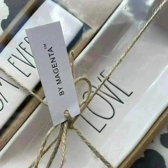 NEW Rae Dunn - BEST MOM EVER / LOVE 💕 Desk Plaque & Tray Office/Organizing SET - Picture 2 of 6